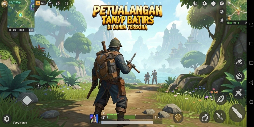 Tampilan gameplay menakjubkan dari 7777W di dunia terbuka.