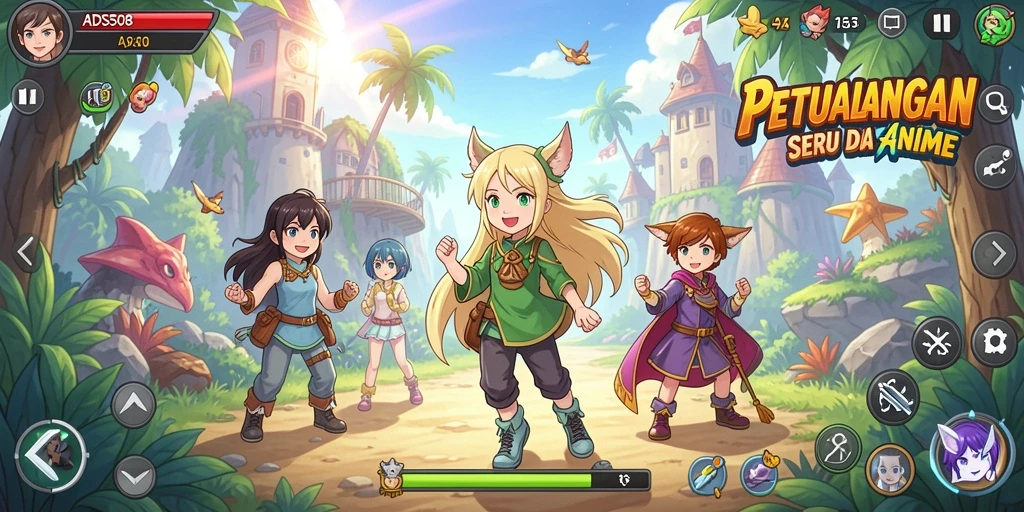 Tampilan gameplay menarik dari ADS508 dengan karakter anime dinamis.