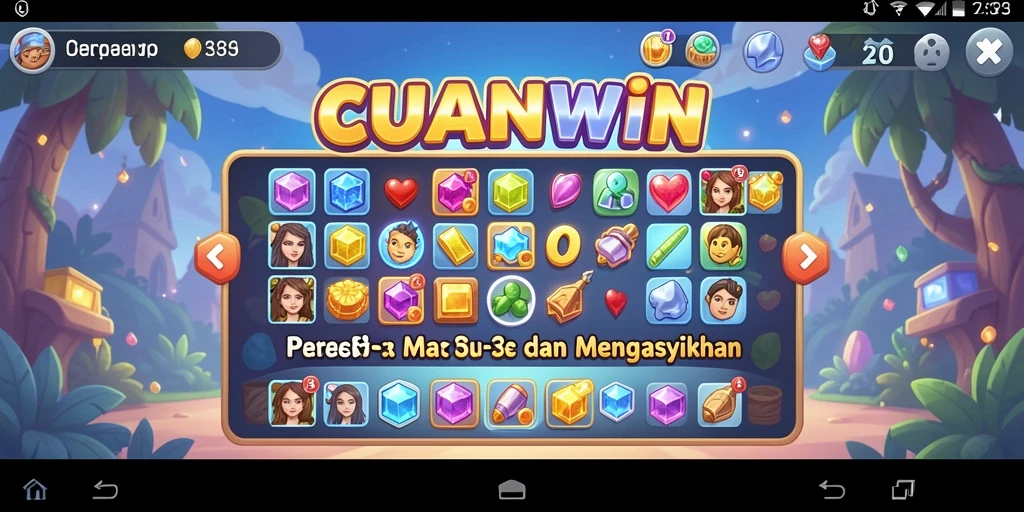 Tampilan gameplay seru CUANWIN yang penuh dengan tantangan Match-3.