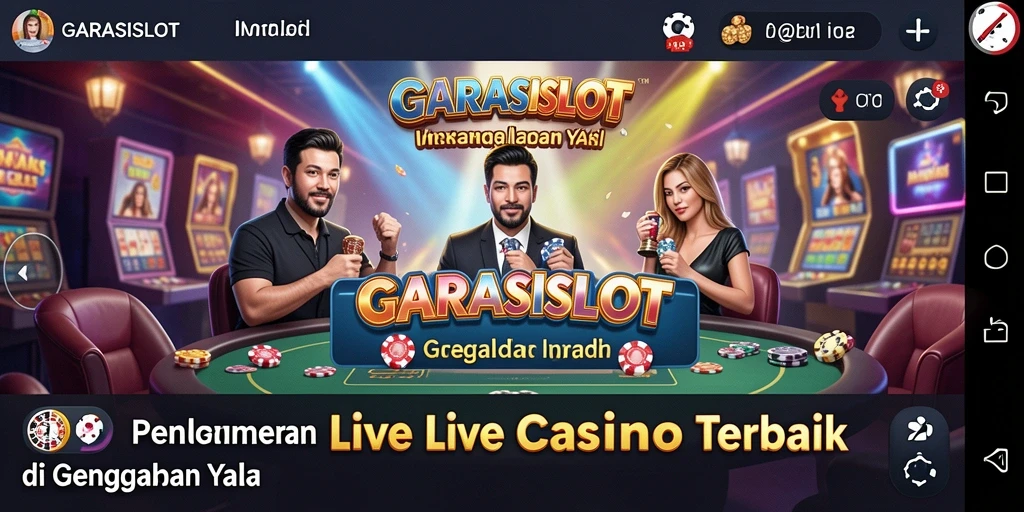 Screenshot GARASISLOT menampilkan sesi Live Casino yang seru dan interaktif.
