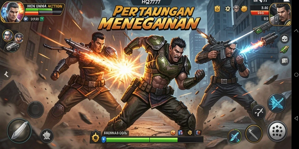 Tampilan gameplay HQ777 yang menakjubkan dan penuh aksi.