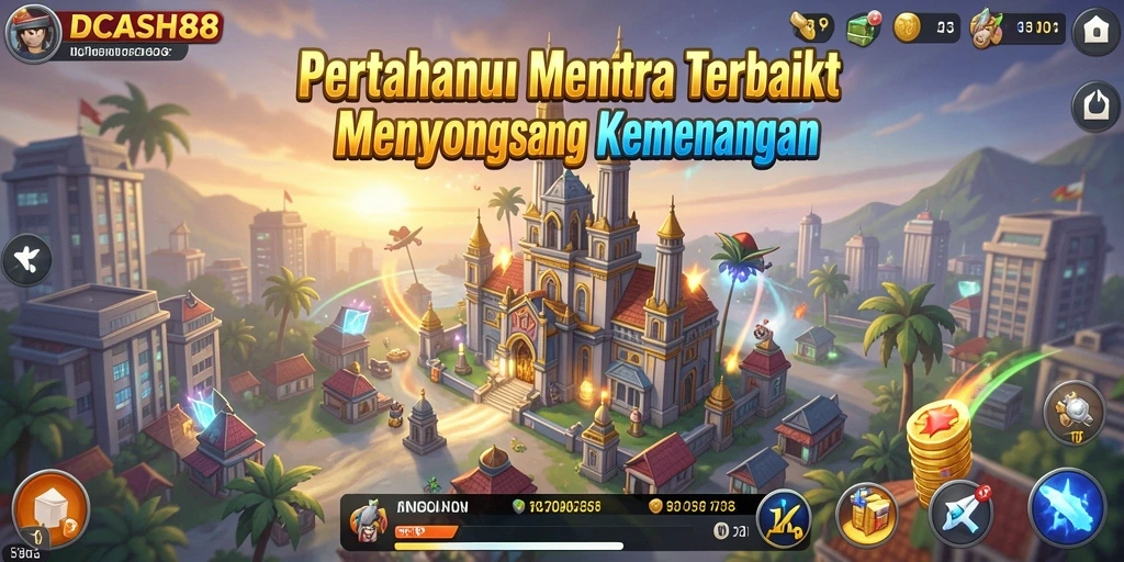 Screenshot utama IDCASH88 menunjukkan aksi mendebarkan dalam permainan Tower Defense.