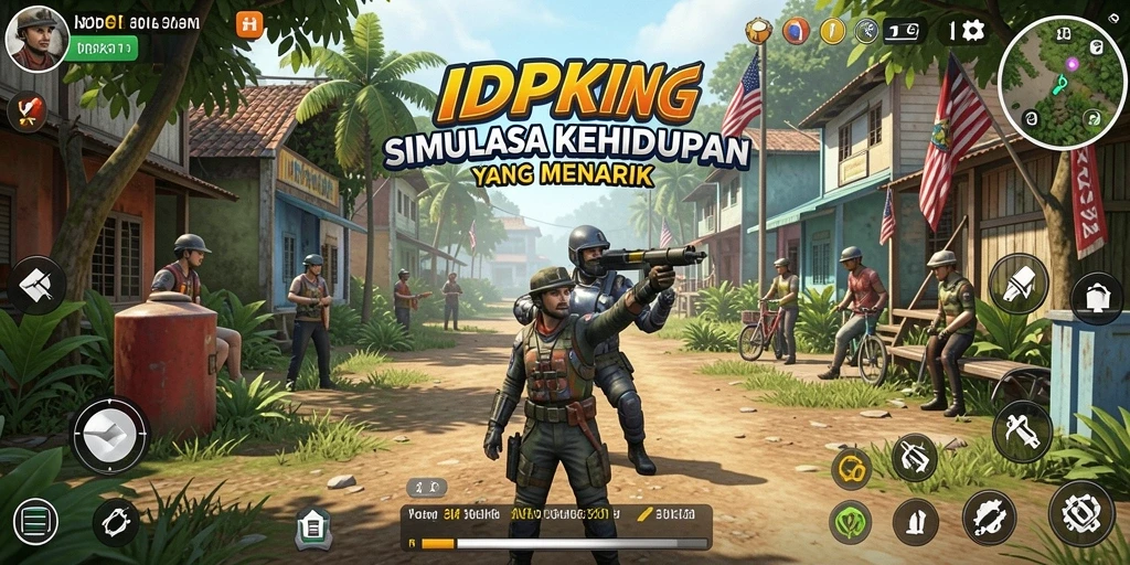 Tampilan gameplay menarik IDPKING dalam simulasi kehidupan.