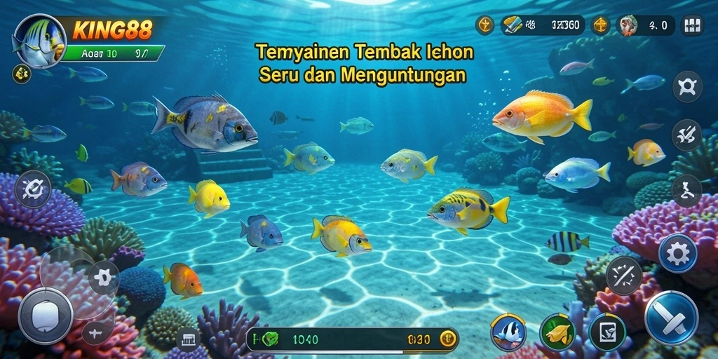 Screenshot gameplay KING88 menampilkan aksi seru dalam berburu ikan.