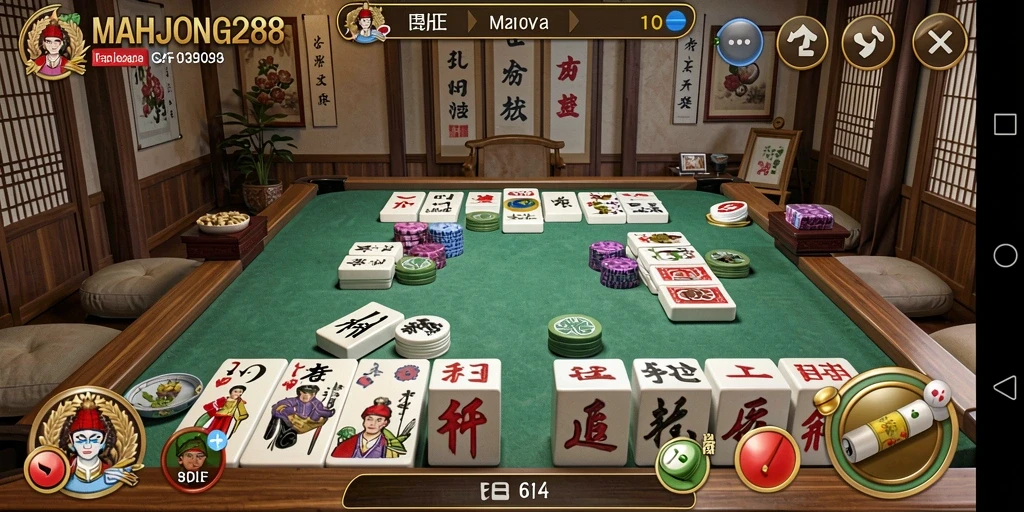 Tampilan gameplay MAHJONG288 dengan kartu Gaple yang seru.