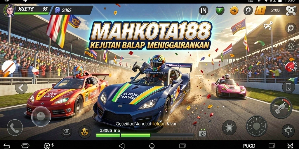 Tampilan gameplay seru di balapan MAHKOTA188.
