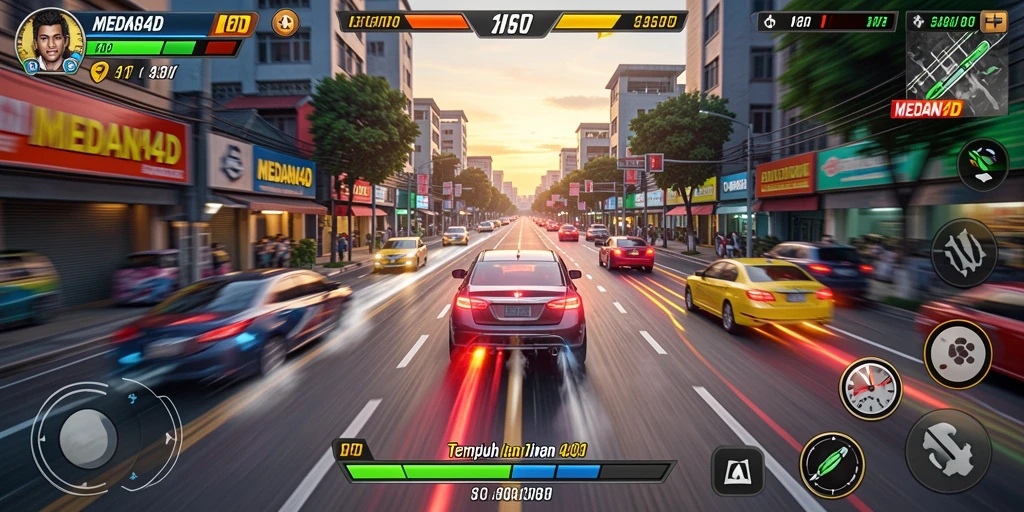 Tampilan gameplay seru dalam balapan motor di MEDAN4D.