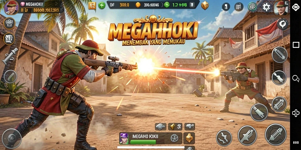 Tangkapan layar menampilkan aksi mendebarkan di MEGAHOKI.