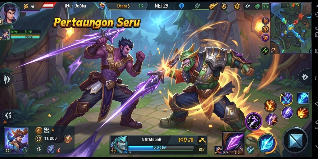 Tampilan gameplay NET29 dengan aksi pertarungan yang mendebarkan.