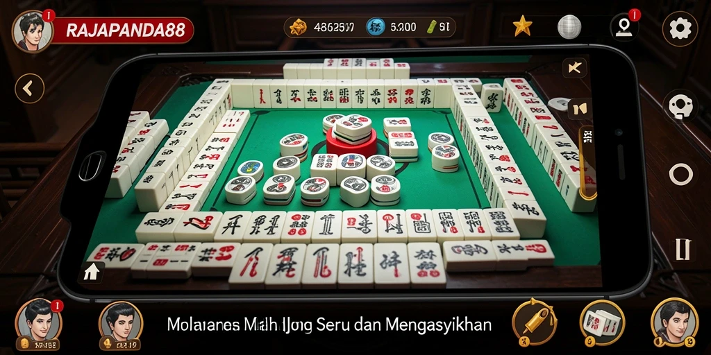 Tampilan gameplay mendebarkan dari RAJAPANDA88 yang penuh strategi Mahjong.