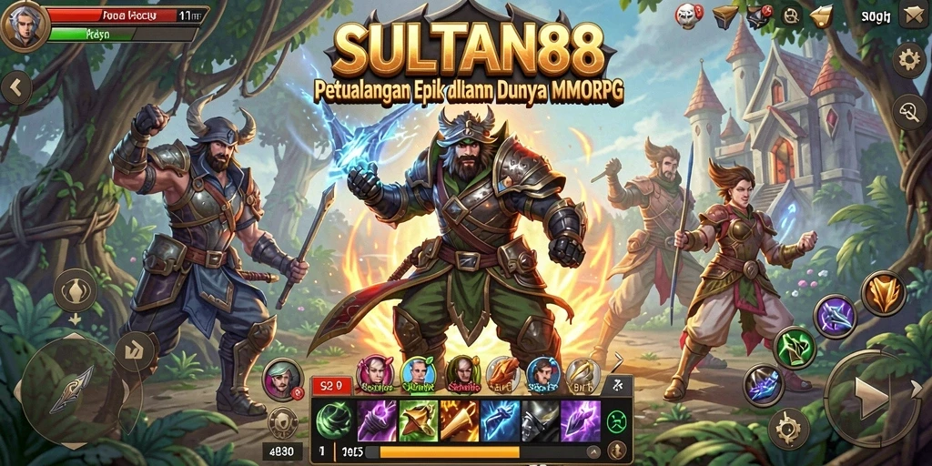 Tampilan gameplay menakjubkan dalam SULTAN88 yang menampilkan petualangan MMORPG.