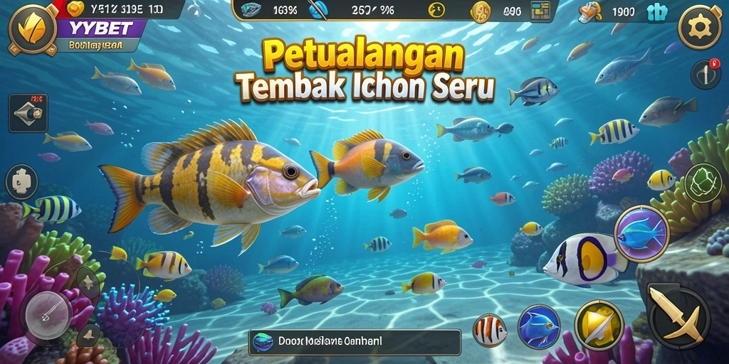 Screenshot gameplay YYBET dengan aksi menembak ikan yang seru.